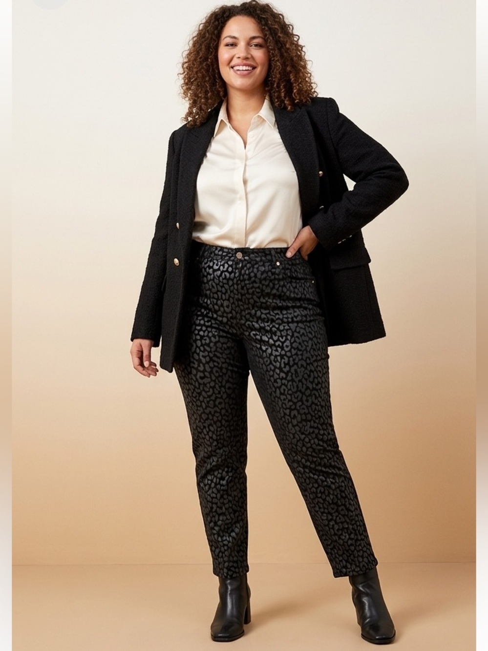 TanJay Black Printed Pants